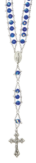 Sapphire Faceted Glass Ladder Rosary